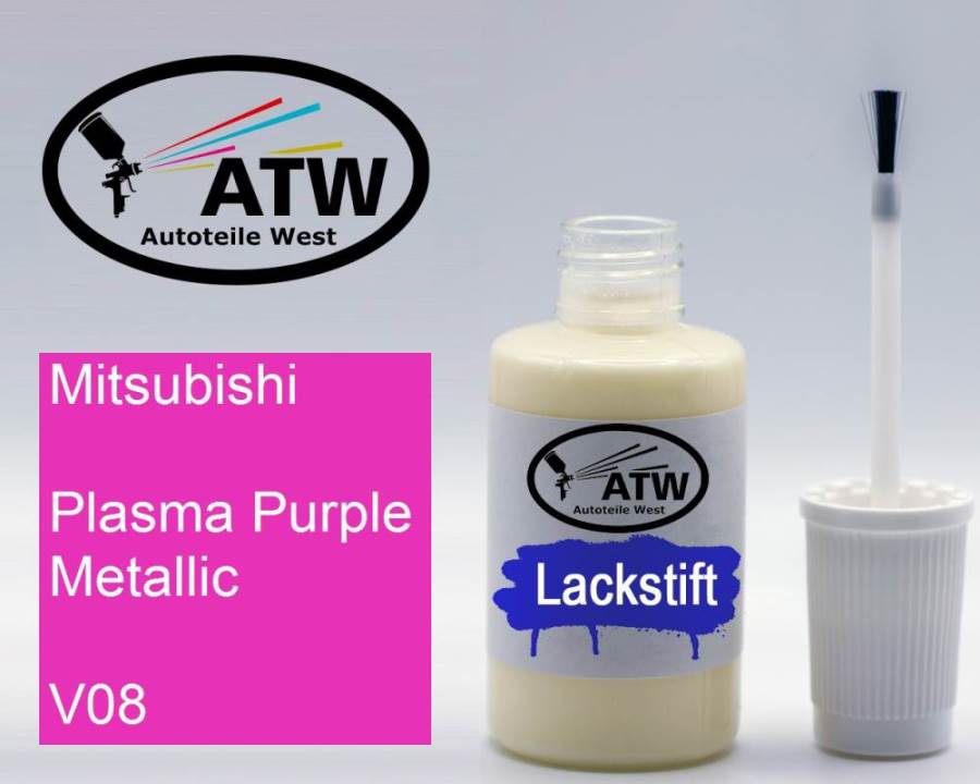 Mitsubishi, Plasma Purple Metallic, V08: 20ml Lackstift, von ATW Autoteile West.